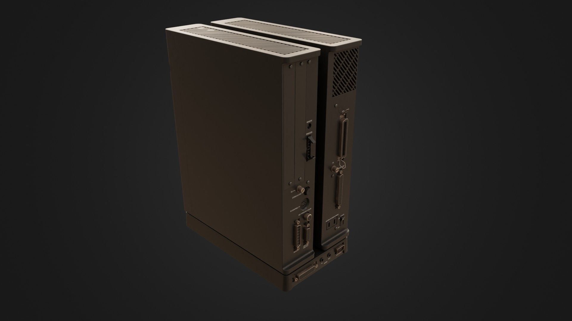 Sharp X68000 68K Home Computer Low-poly 3D model_27