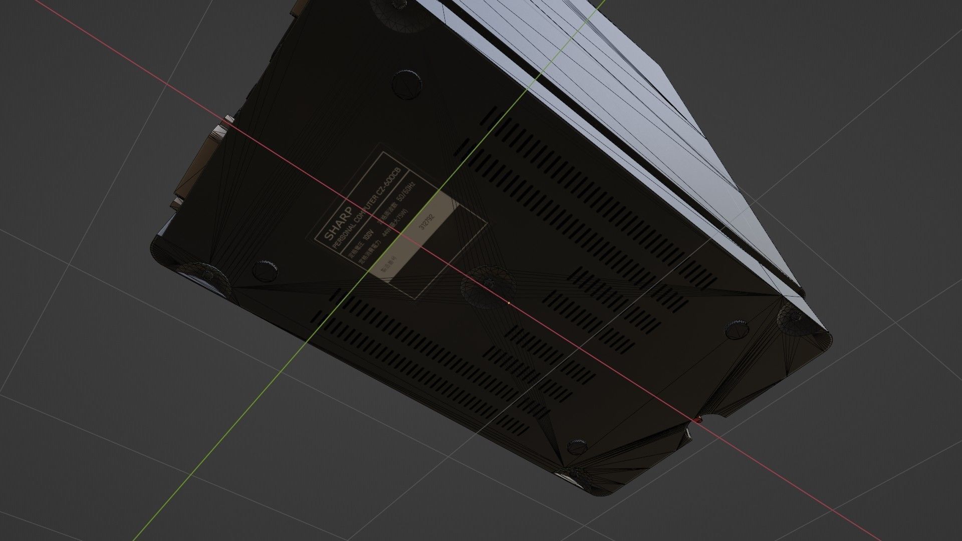 Sharp X68000 68K Home Computer Low-poly 3D model_43