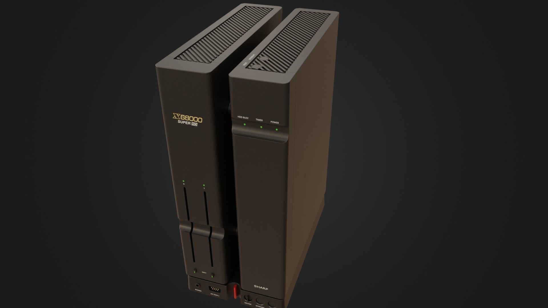 Sharp X68000 68K Home Computer Low-poly 3D model_40