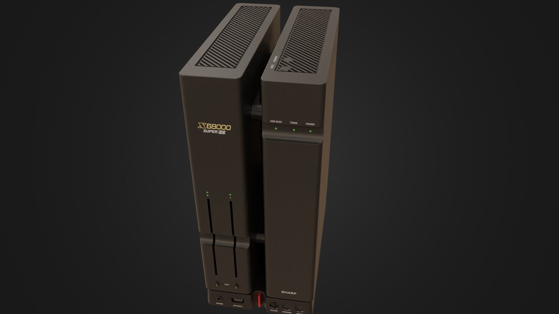 Sharp X68000 68K Home Computer Low-poly 3D model_41