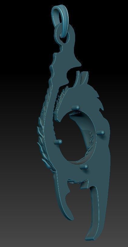 dragon pendant 3D print model_3