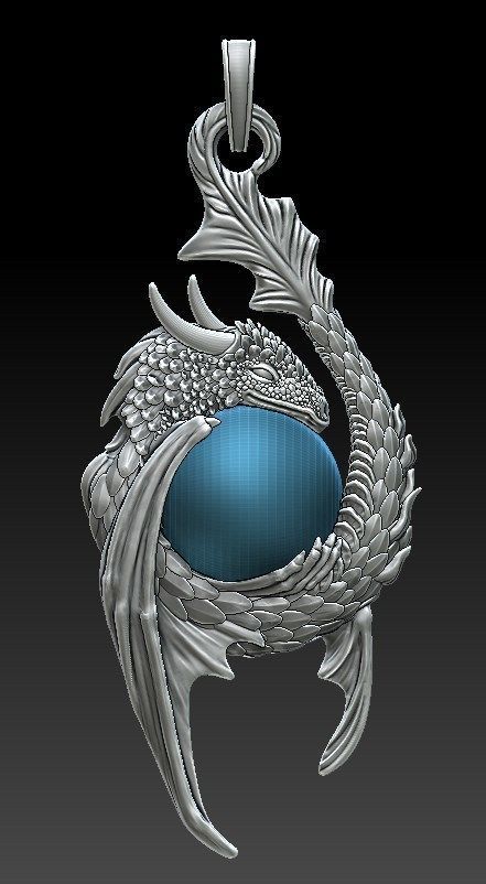 dragon pendant 3D print model_2