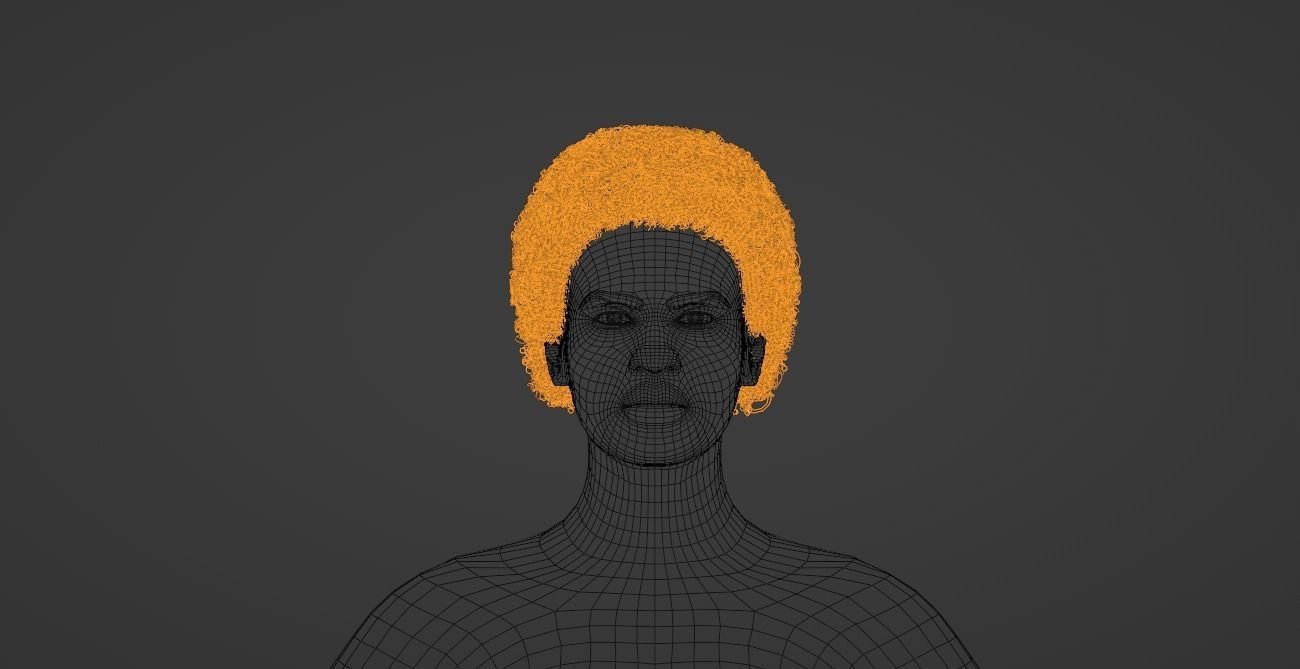 Black Small Afro 3D model_17
