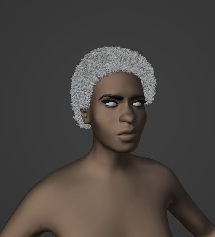 Black Small Afro 3D model_8
