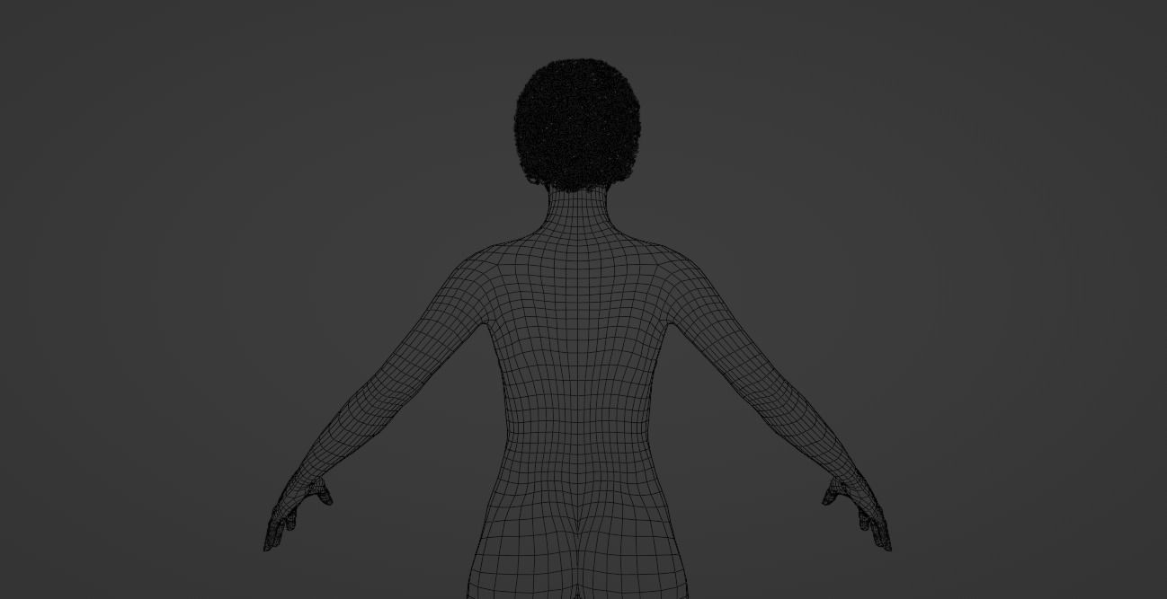 Black Small Afro 3D model_14