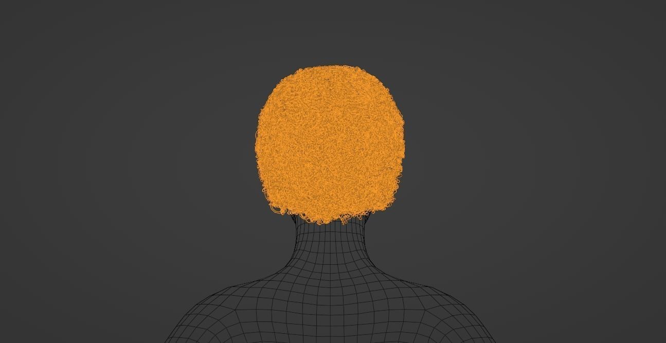 Black Small Afro 3D model_18