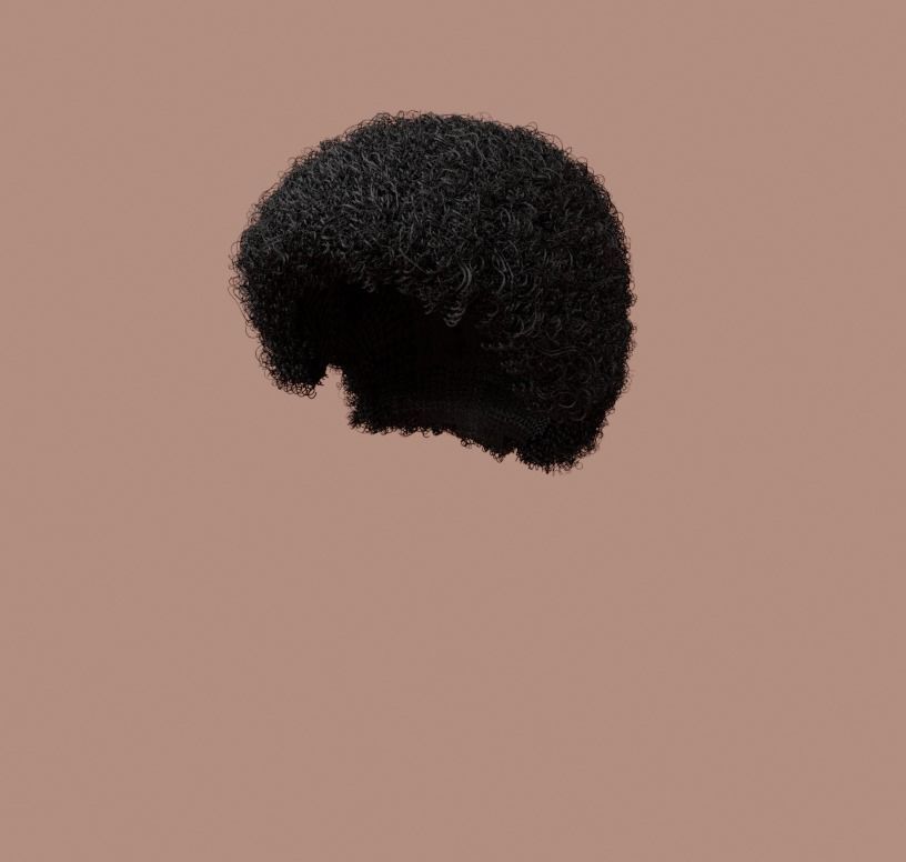 Black Small Afro 3D model_4