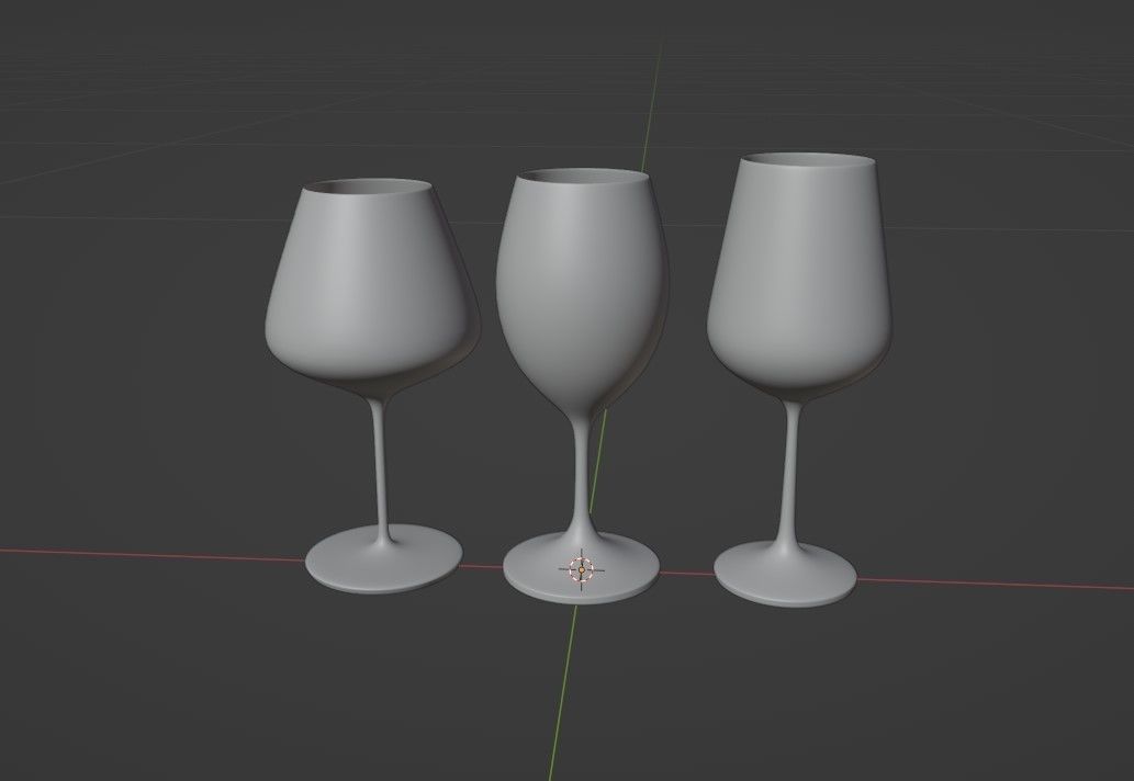 Wine Glasses Set 01 3D model_7