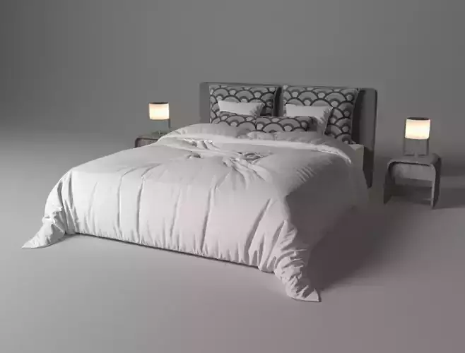 Bed with lamp