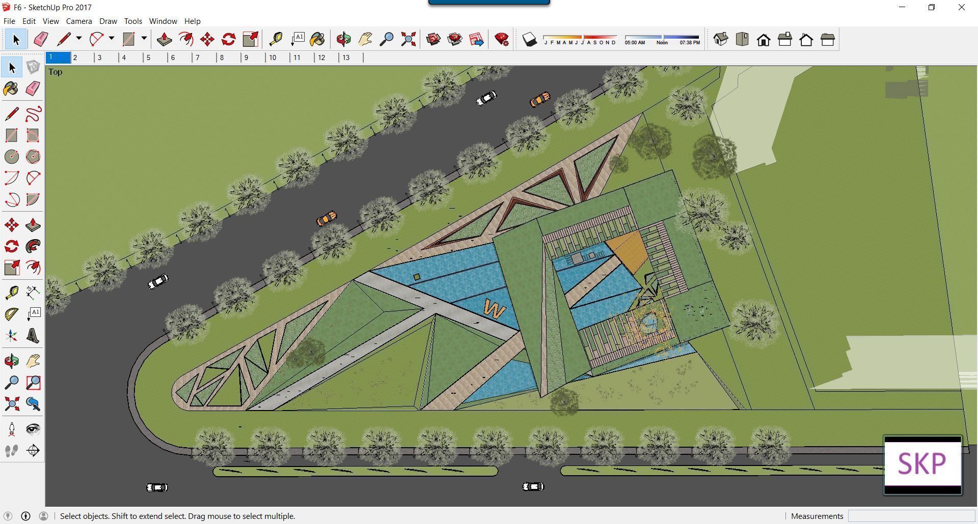 Sketchup Cultral Center F6 3D model_4