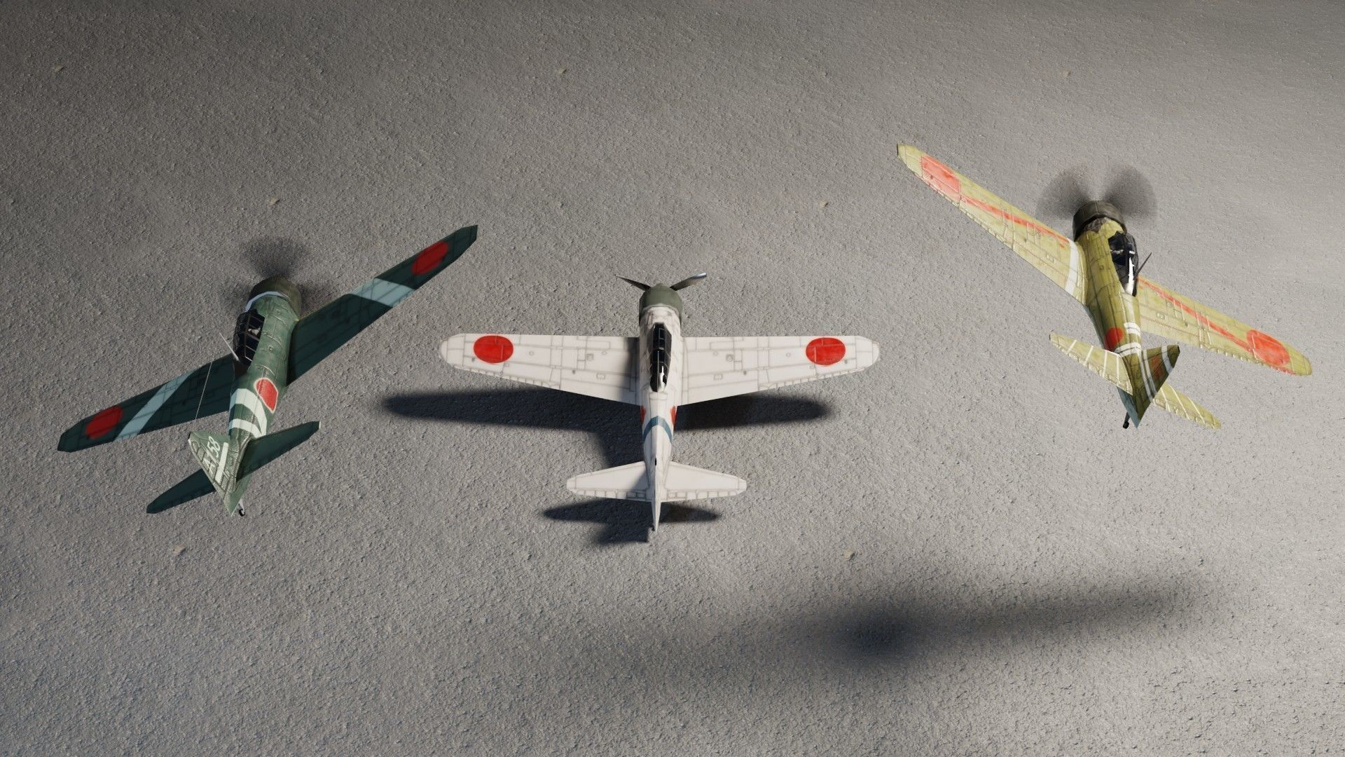 Mitsubishi A6M Zero WW2 fighter Low-poly 3D model_2