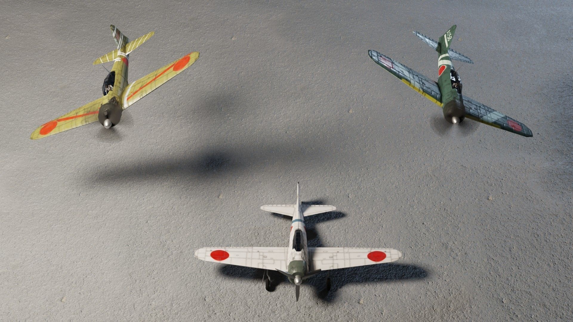 Mitsubishi A6M Zero WW2 fighter Low-poly 3D model_1