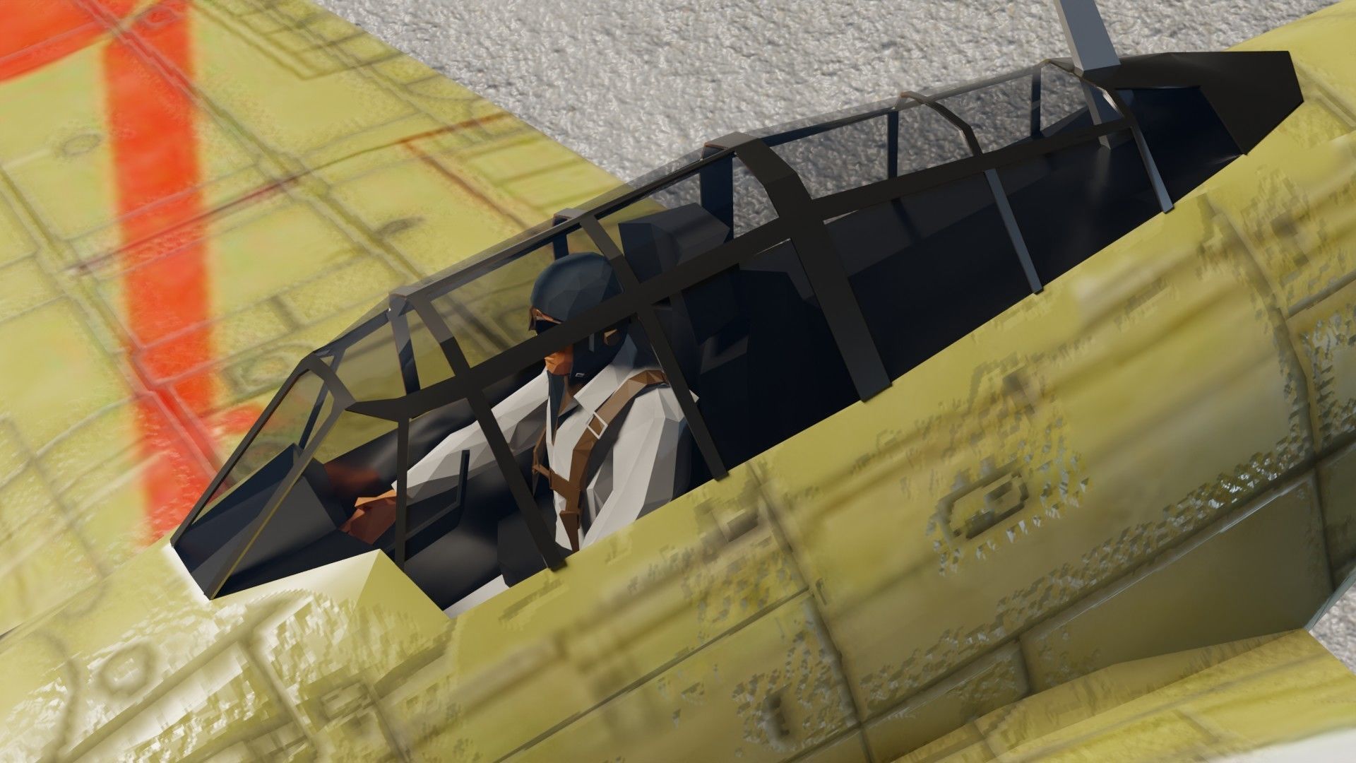 Mitsubishi A6M Zero WW2 fighter Low-poly 3D model_15