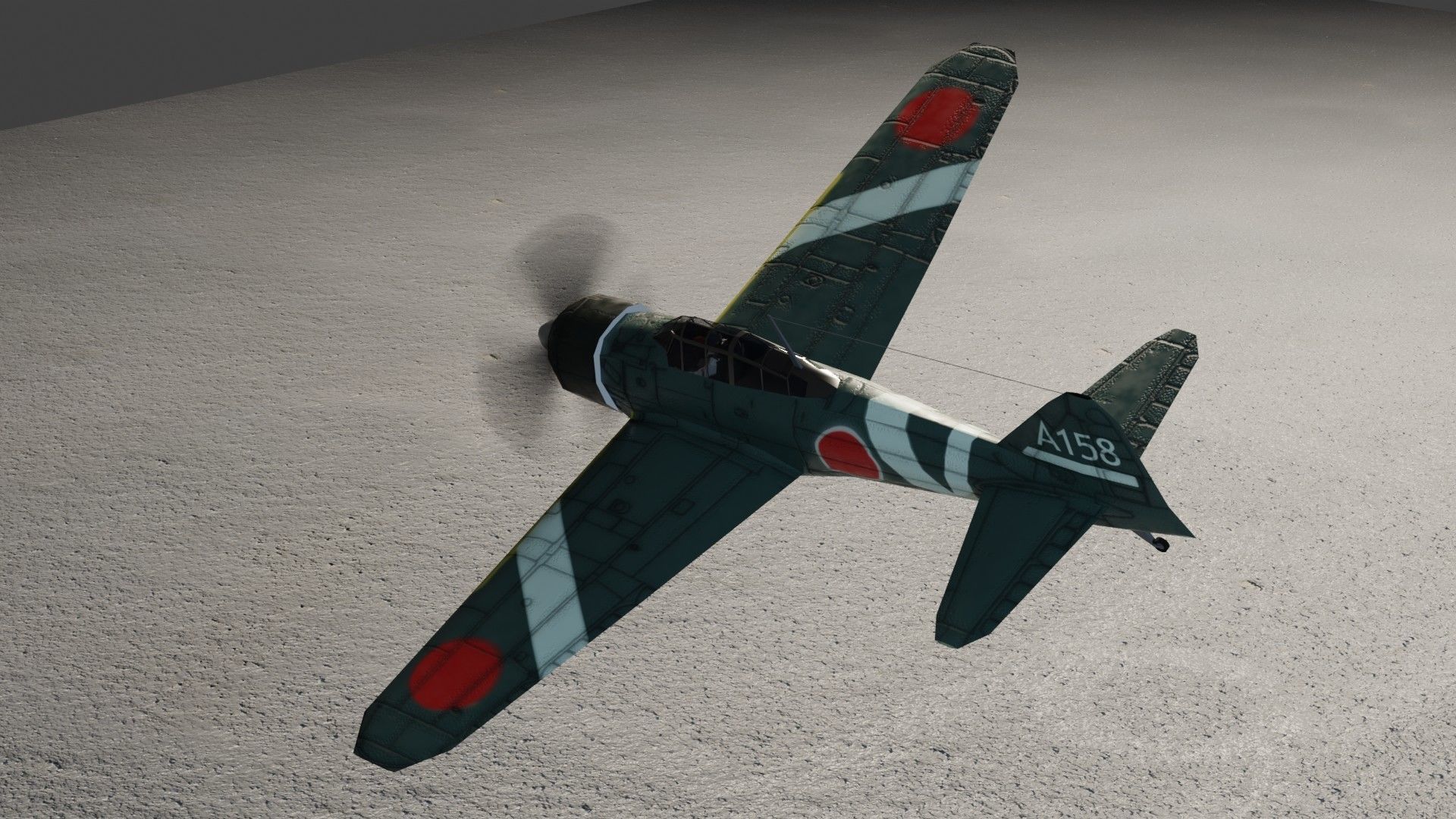 Mitsubishi A6M Zero WW2 fighter Low-poly 3D model_11
