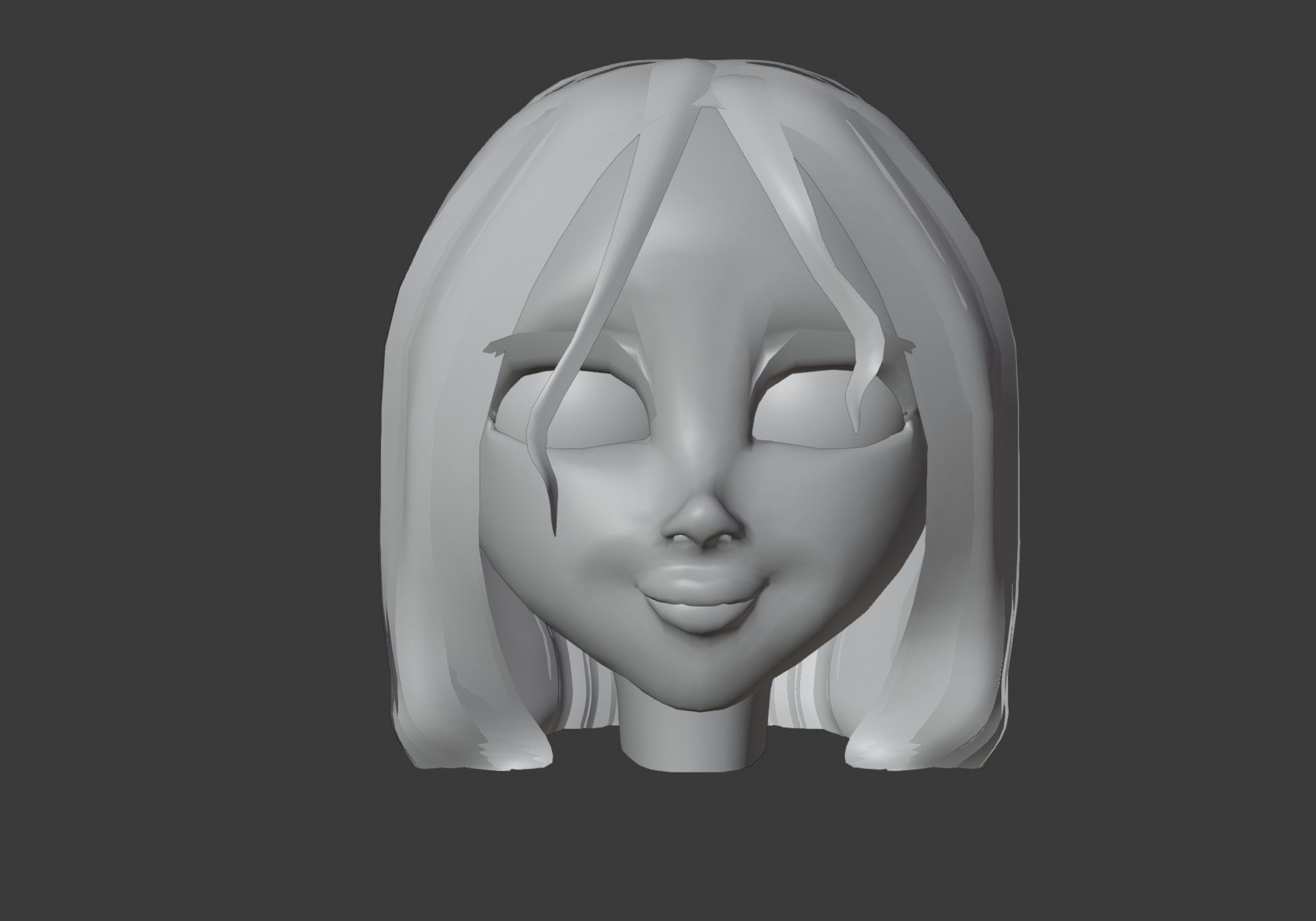 old woman head with 13 shape keys Low-poly 3D model_13