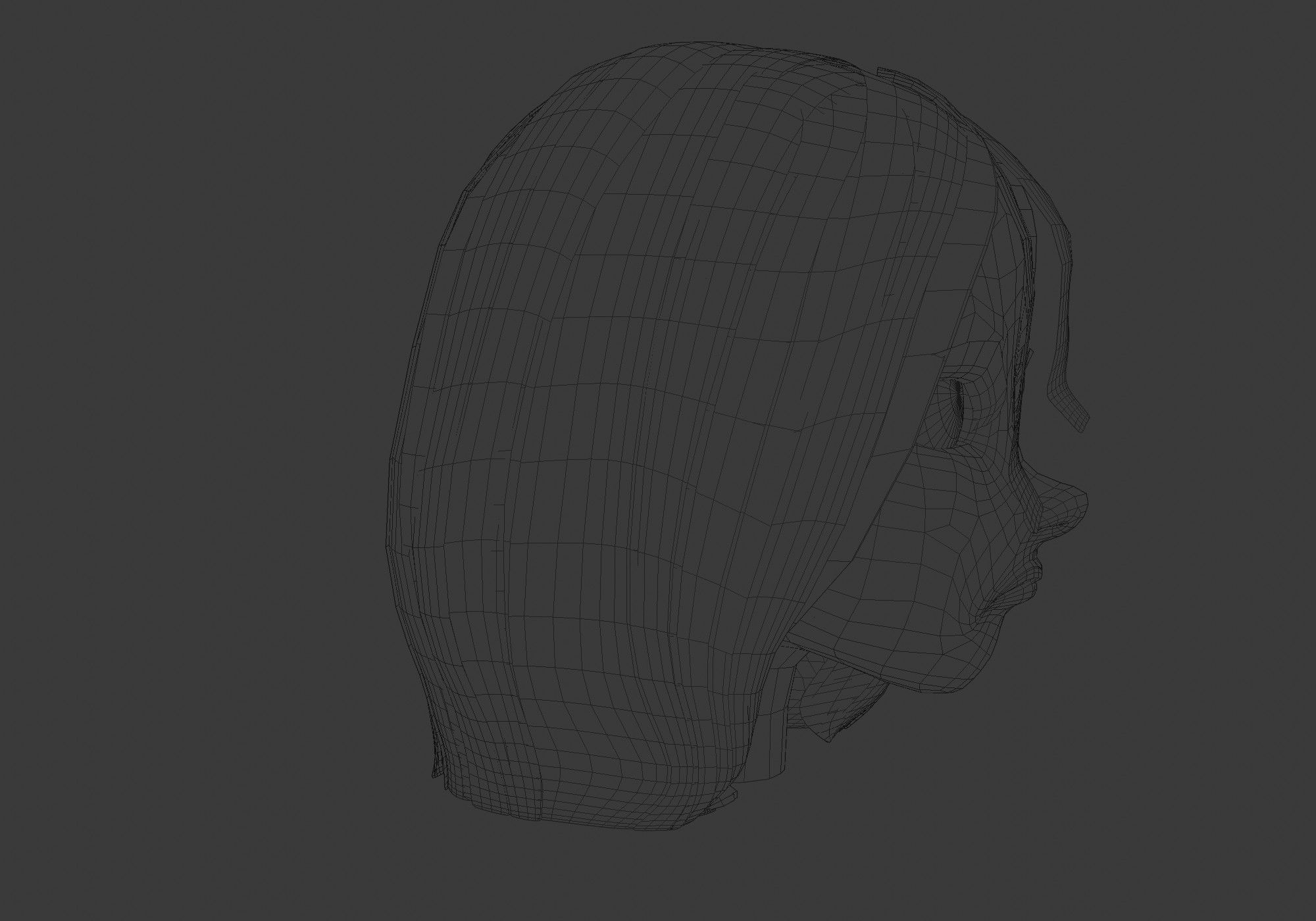 old woman head with 13 shape keys Low-poly 3D model_18