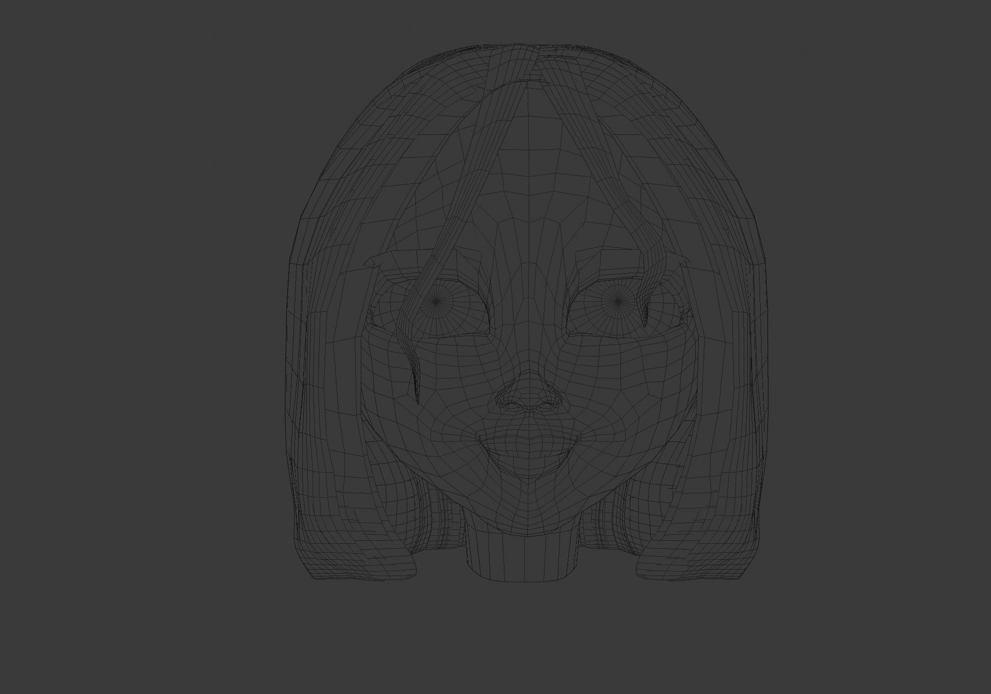 old woman head with 13 shape keys Low-poly 3D model_15