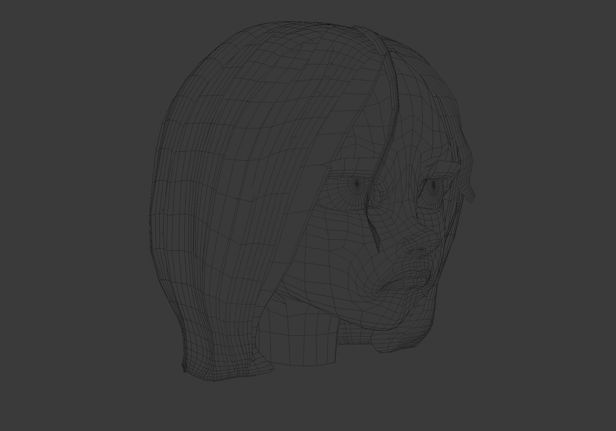 old woman head with 13 shape keys Low-poly 3D model_17