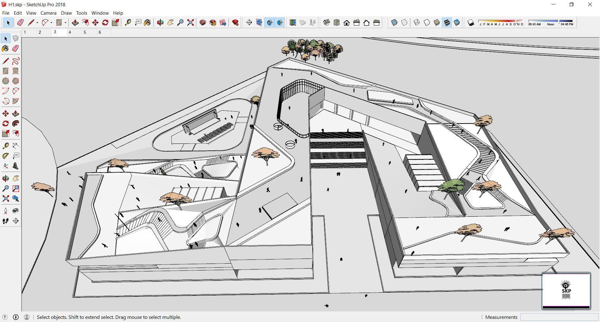 Sketchup Cultral Center H1 3D model_1