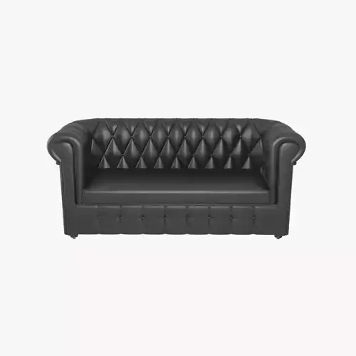 Chesterfield leather sofa black