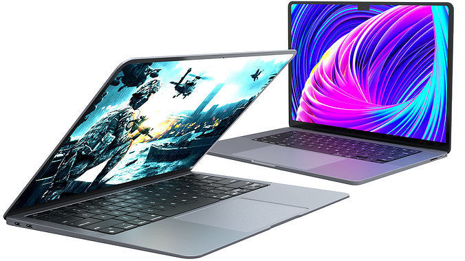 Apple MacBook Pro 2022  MacBook Air 2022 Low-poly 3D model