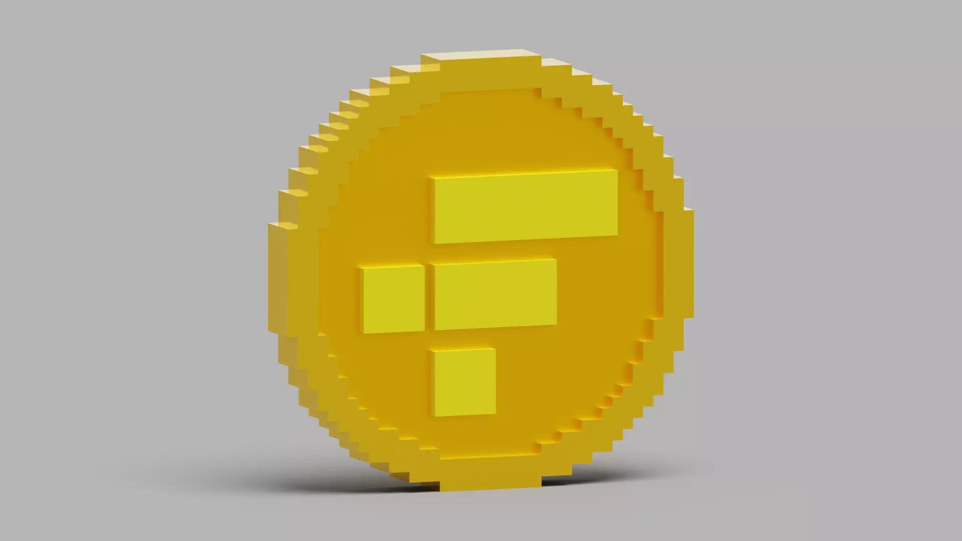 FTX Token Coin Low-poly 3D model_0