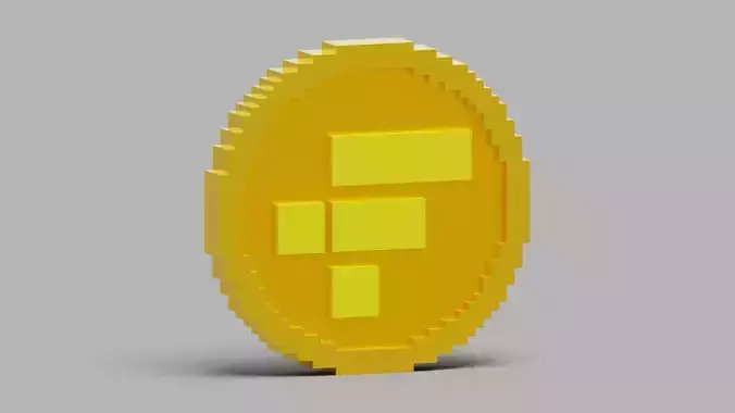 FTX Token Coin Low-poly 3D model