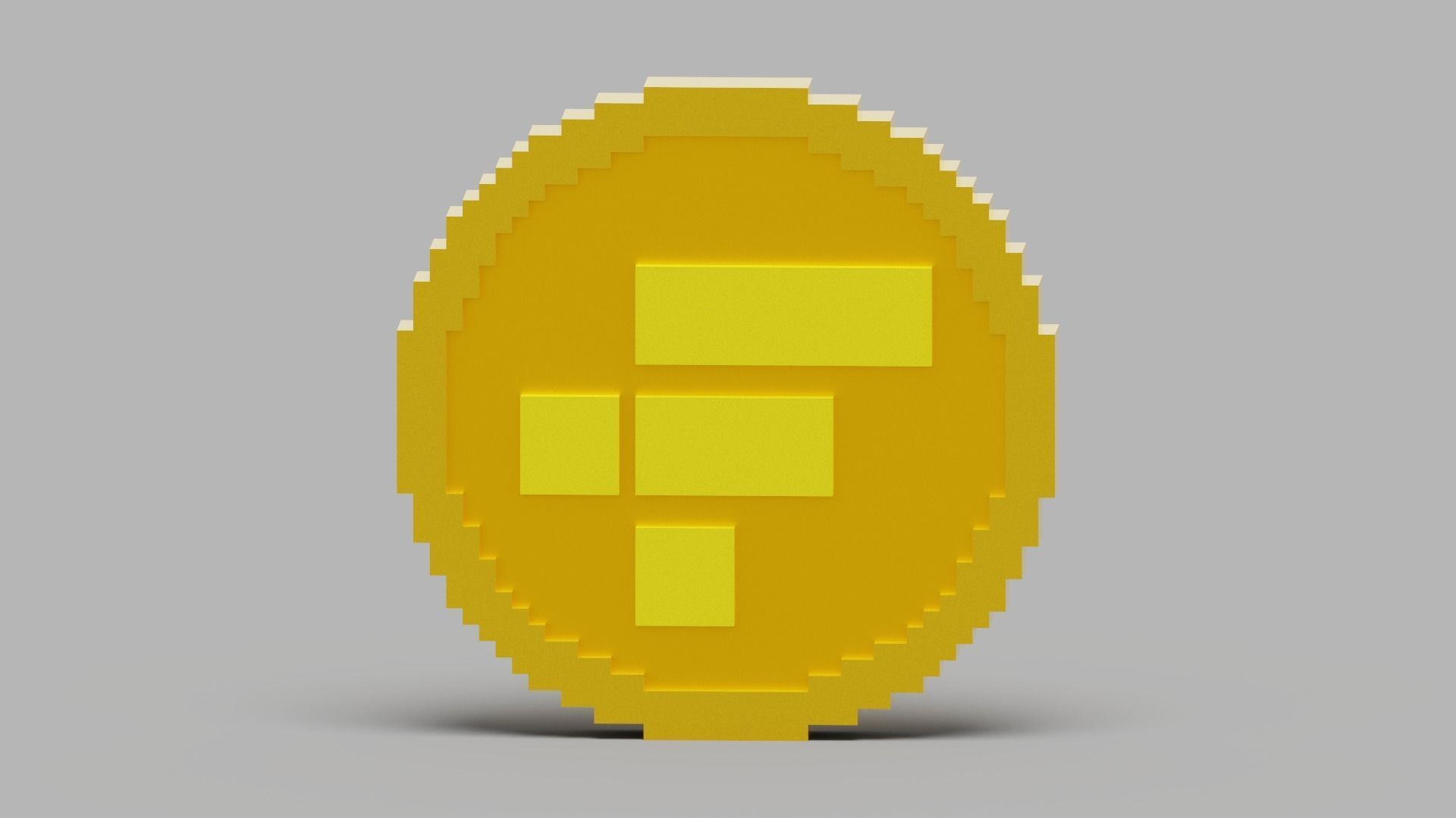 FTX Token Coin Low-poly 3D model_1