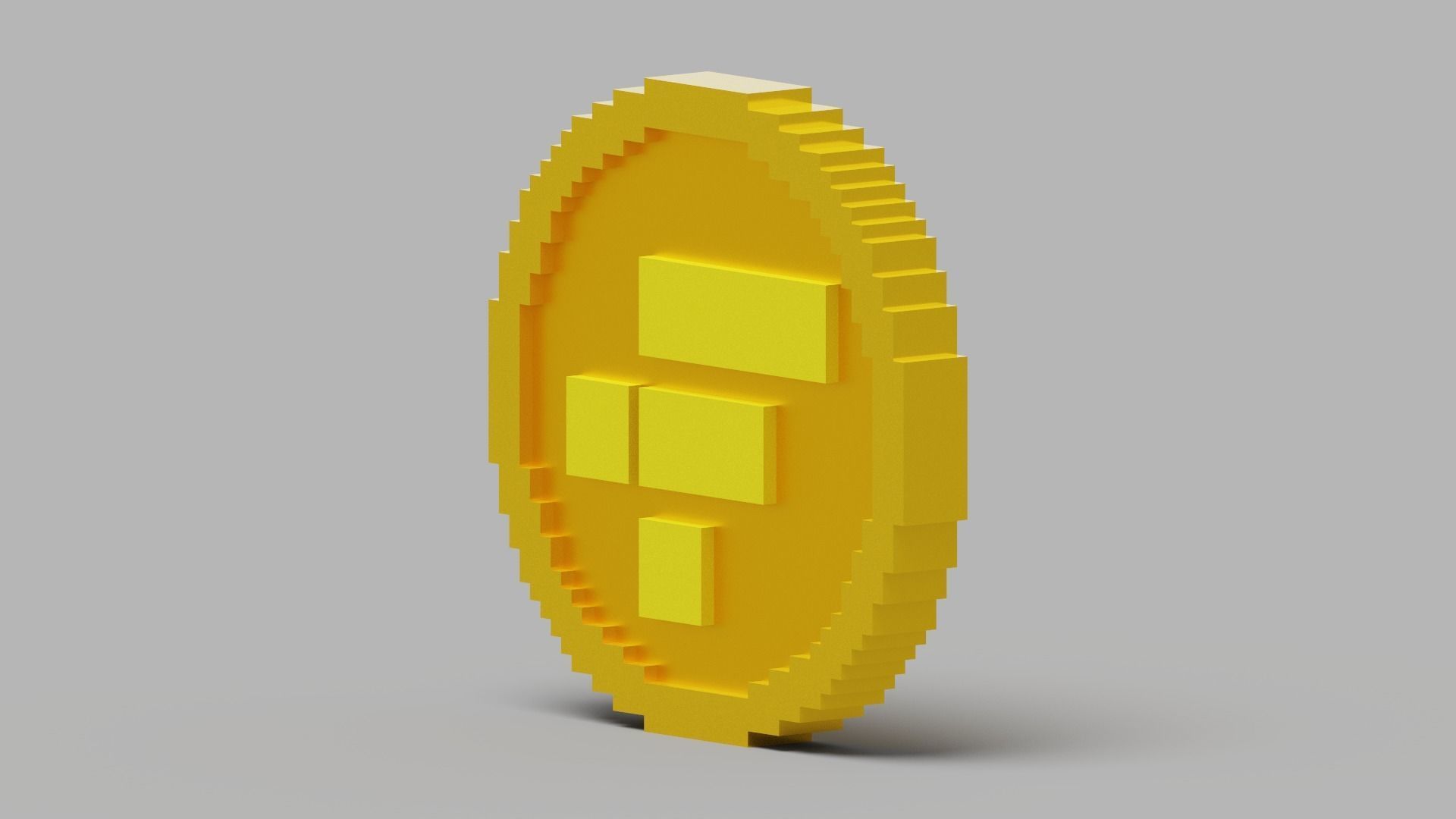 FTX Token Coin Low-poly 3D model_4