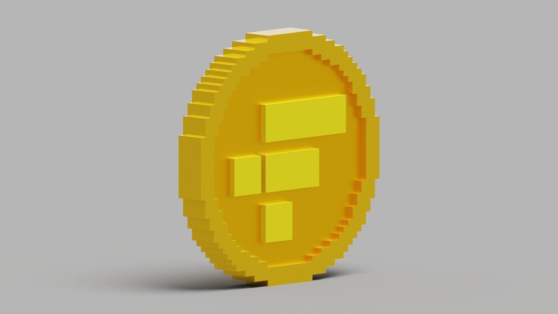 FTX Token Coin Low-poly 3D model_16