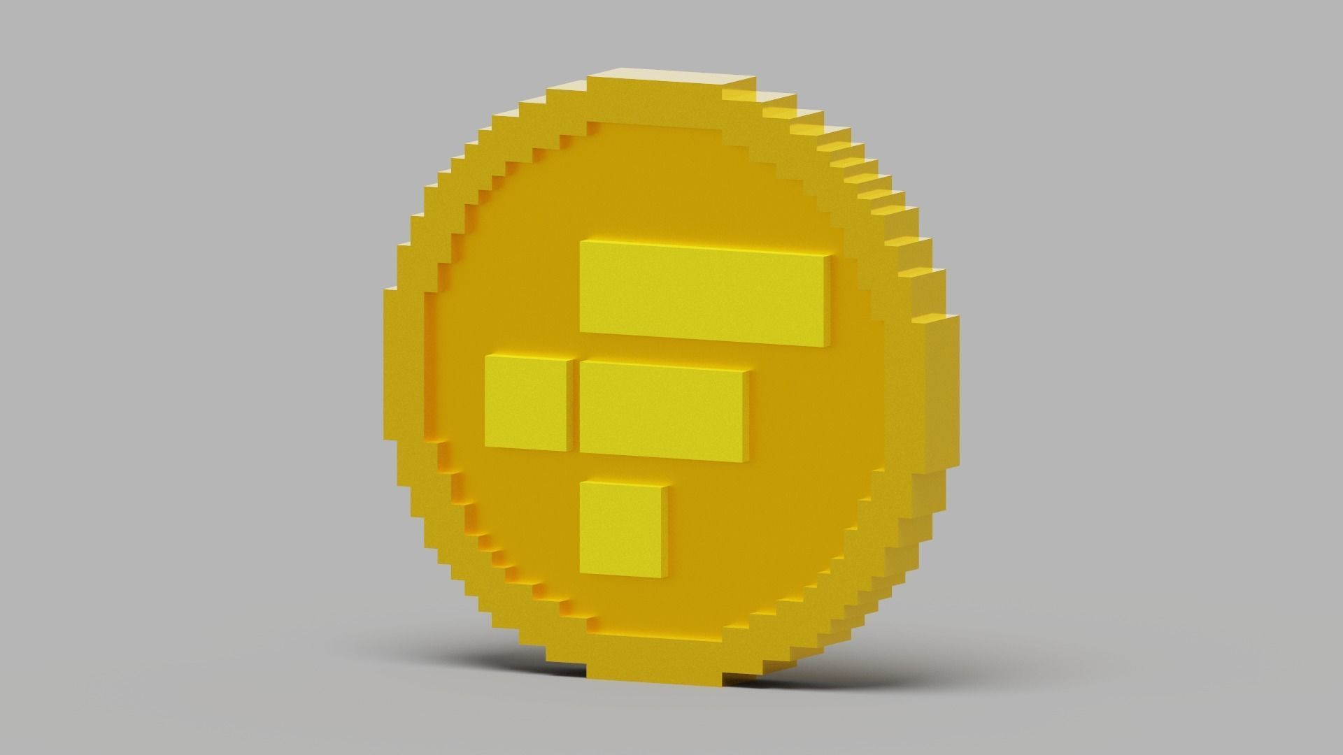 FTX Token Coin Low-poly 3D model_2