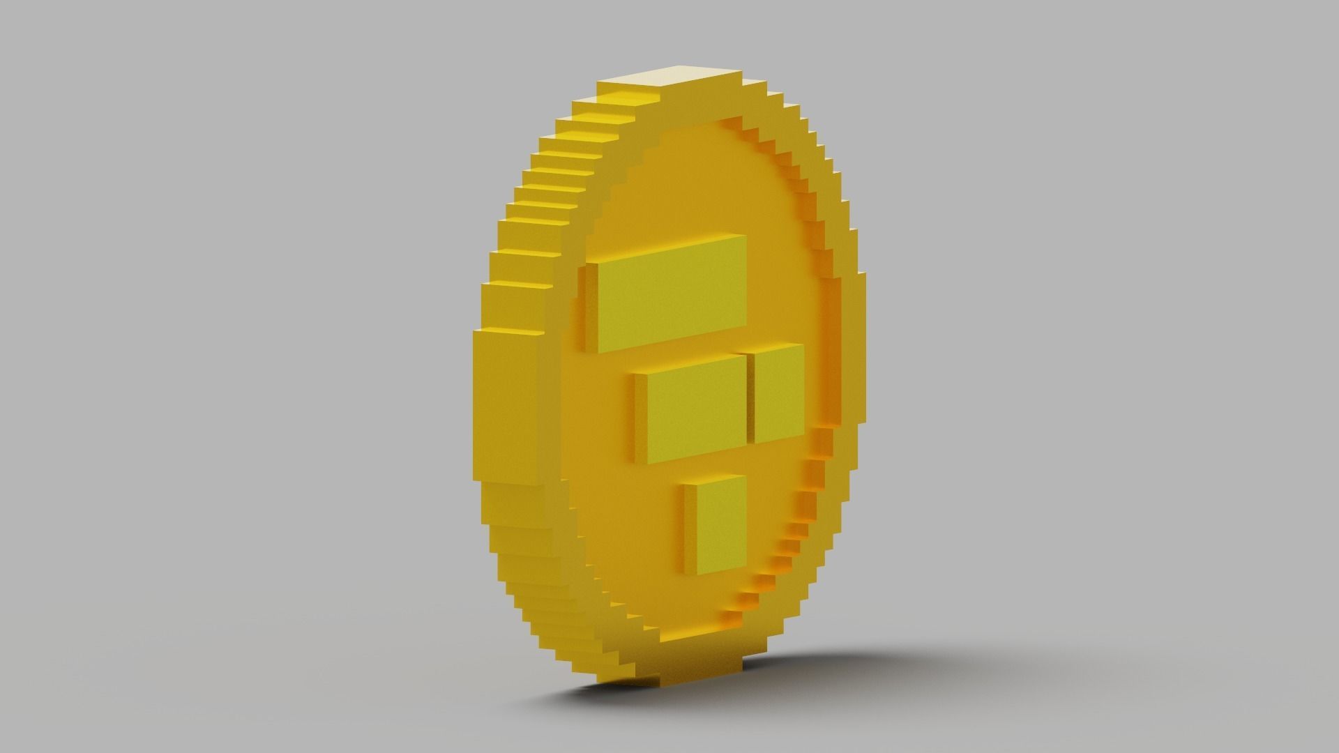 FTX Token Coin Low-poly 3D model_7