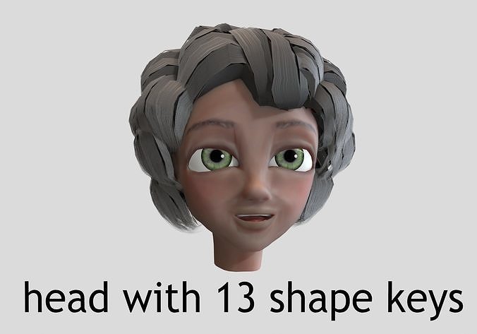 old woman 13 shape keys Low-poly 3D model