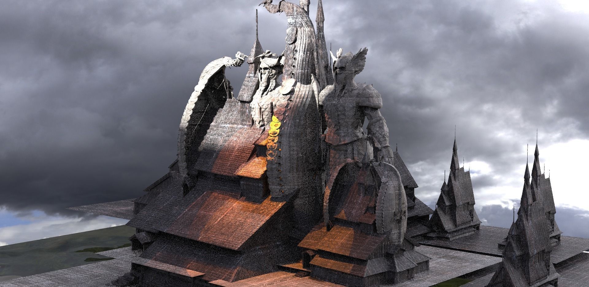 Viking Town Halls 3D 3D model_1