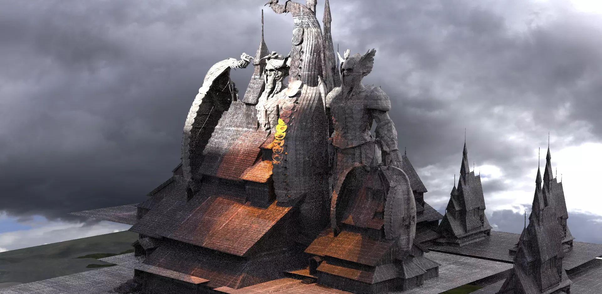 Viking Town Halls 3D 3D model_0