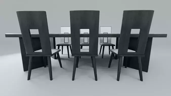 Modern dinner table future 3D model
