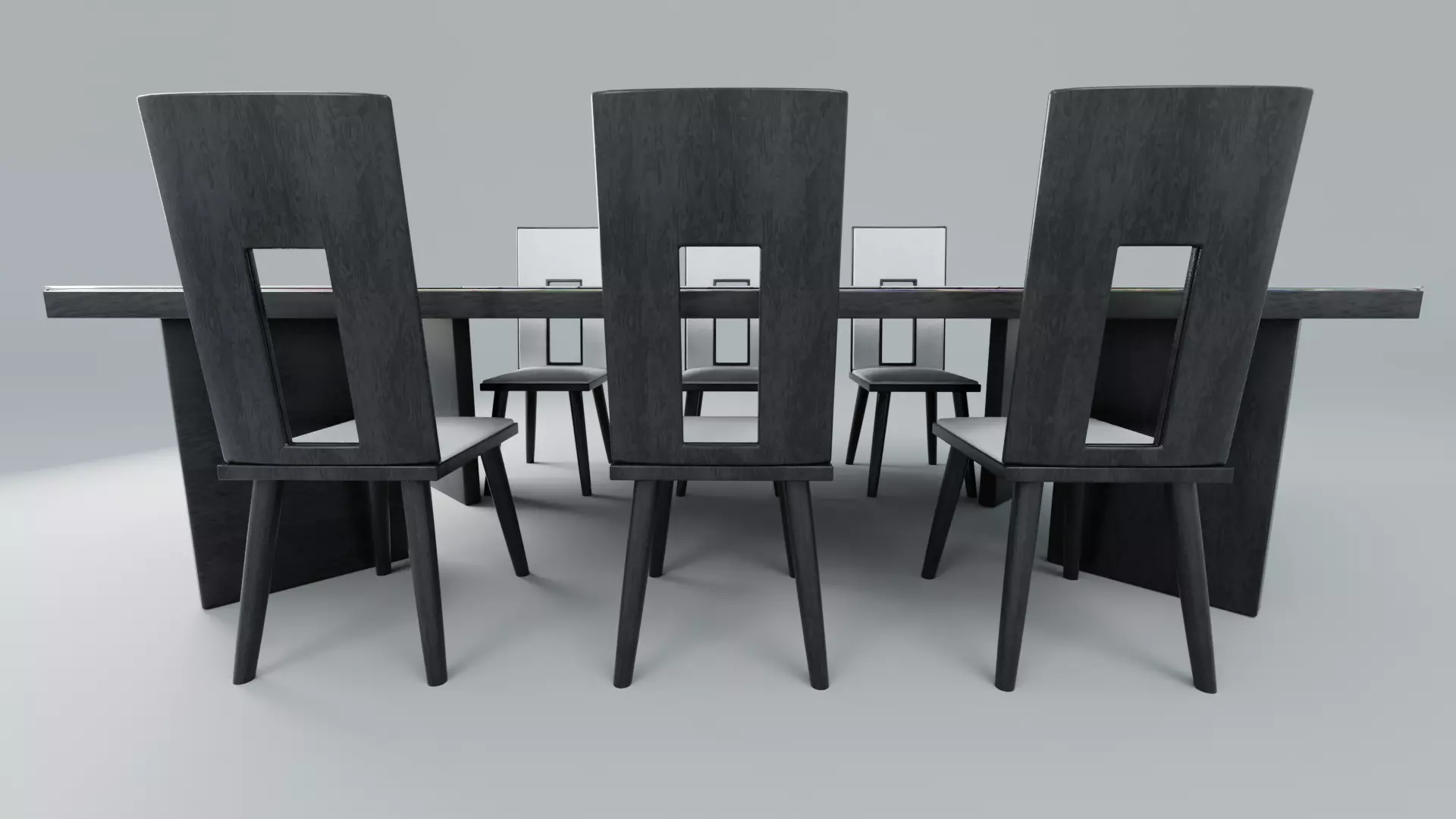 Modern dinner table future 3D model_0