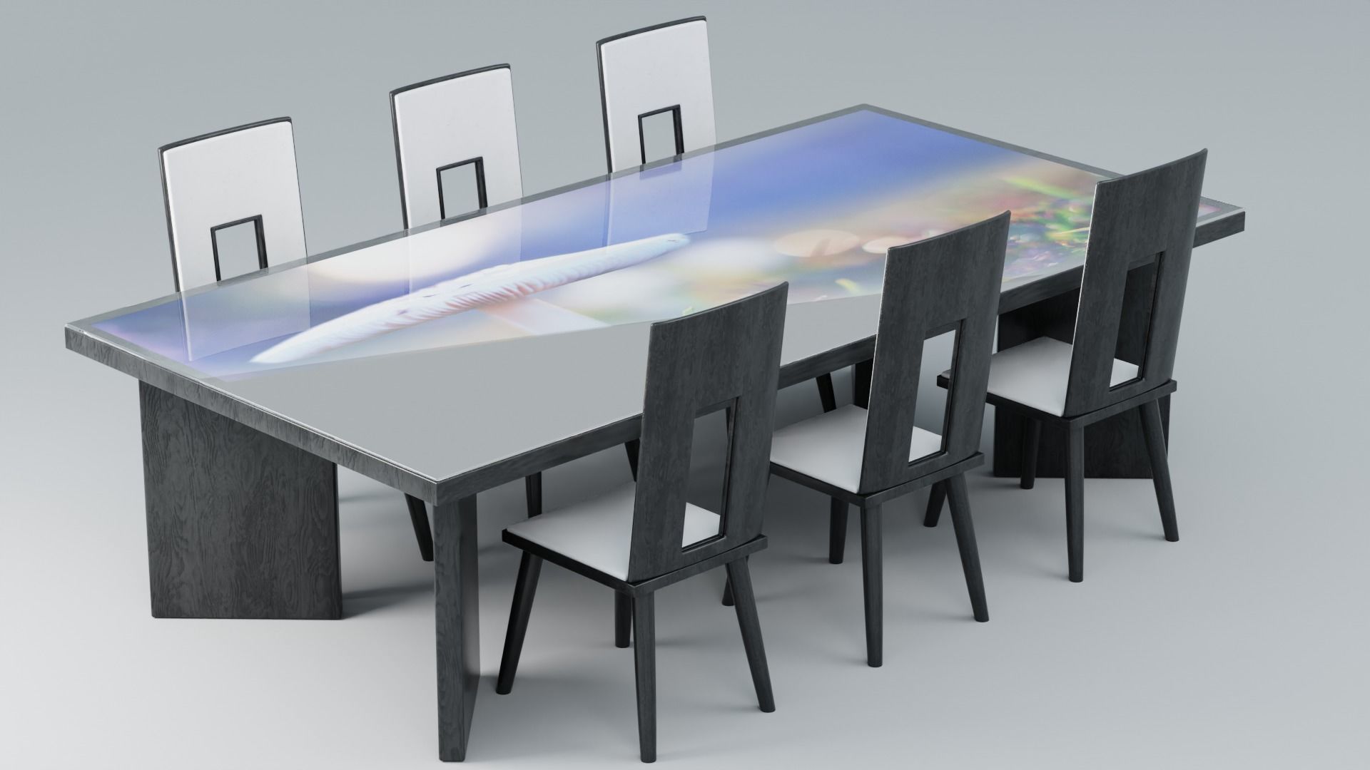Modern dinner table future 3D model_3