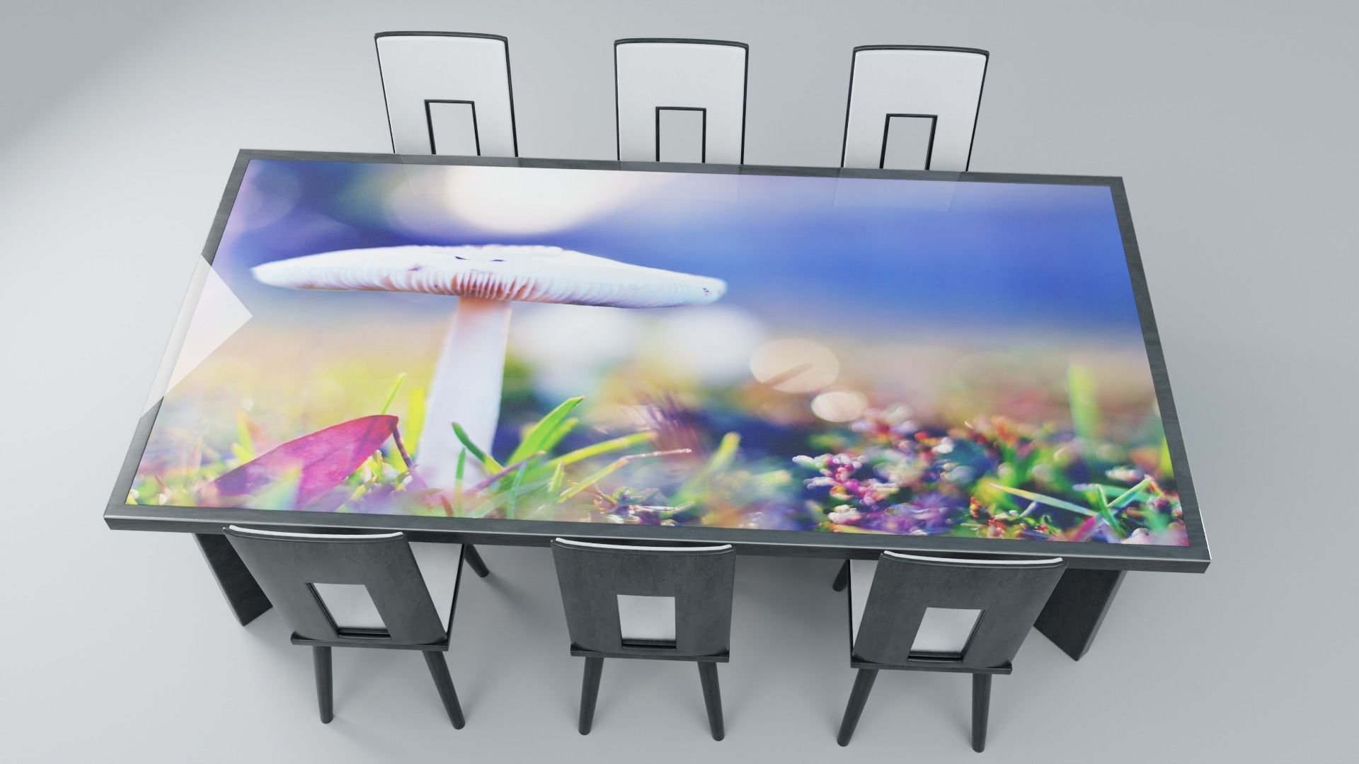 Modern dinner table future 3D model_1