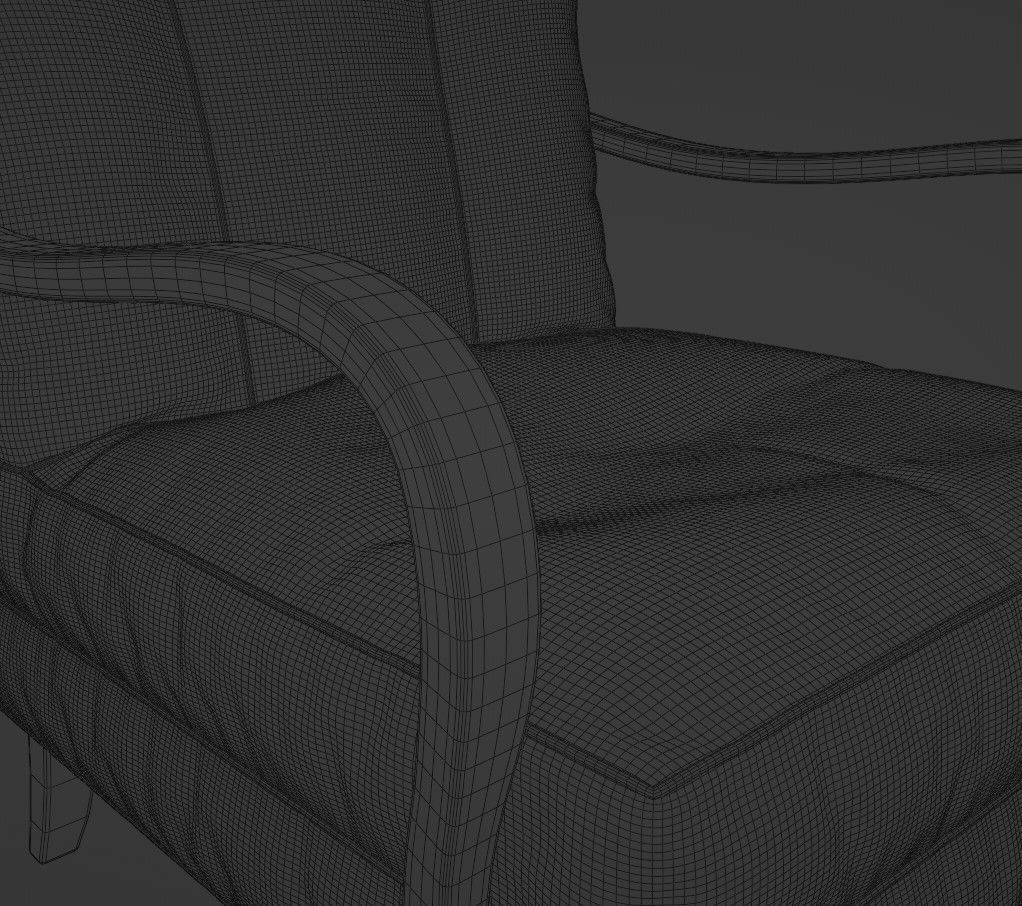 Photoreal 1940s Vintage Armchair 3D model_14