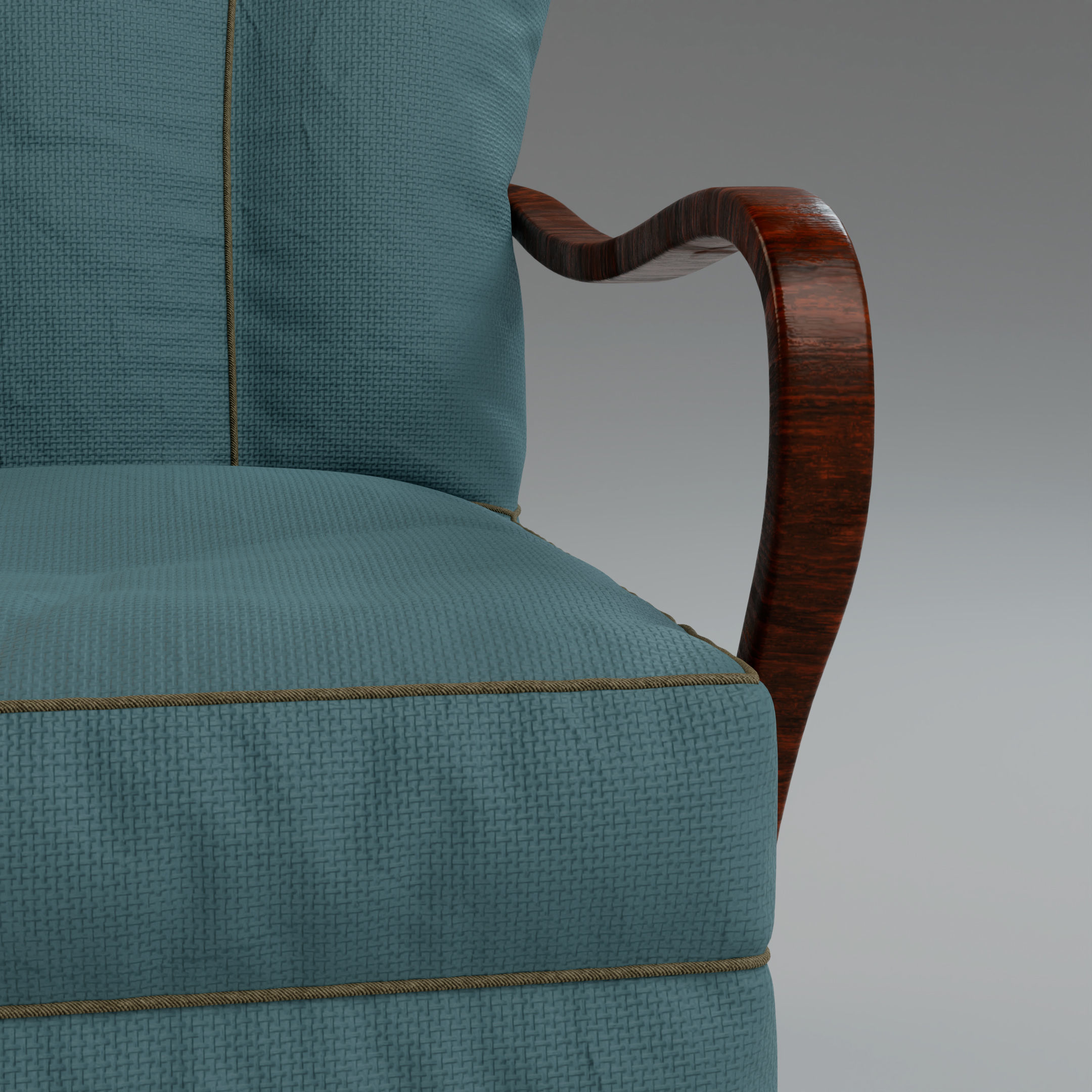Photoreal 1940s Vintage Armchair 3D model_7