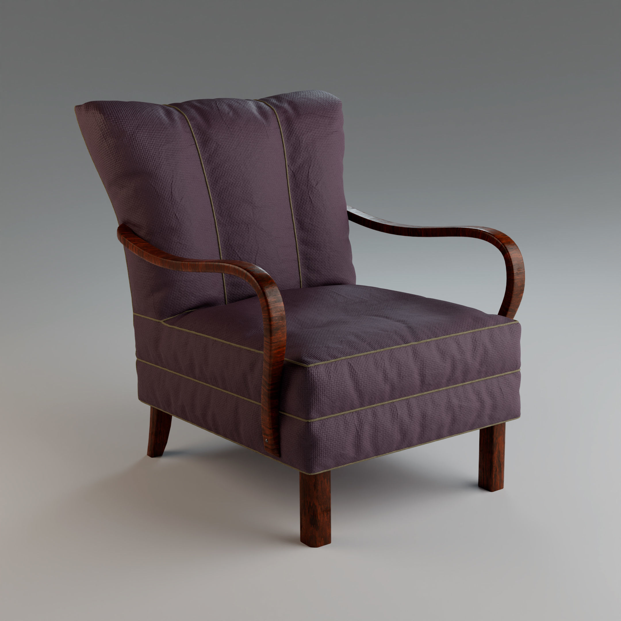 Photoreal 1940s Vintage Armchair 3D model_11