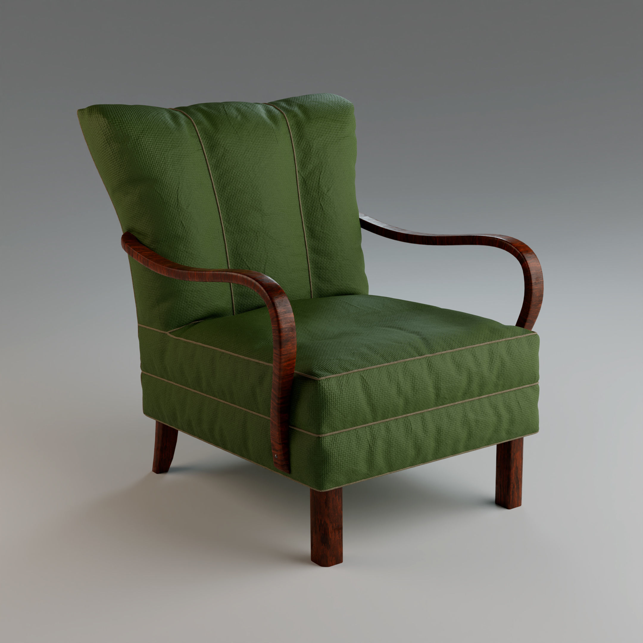 Photoreal 1940s Vintage Armchair 3D model_9