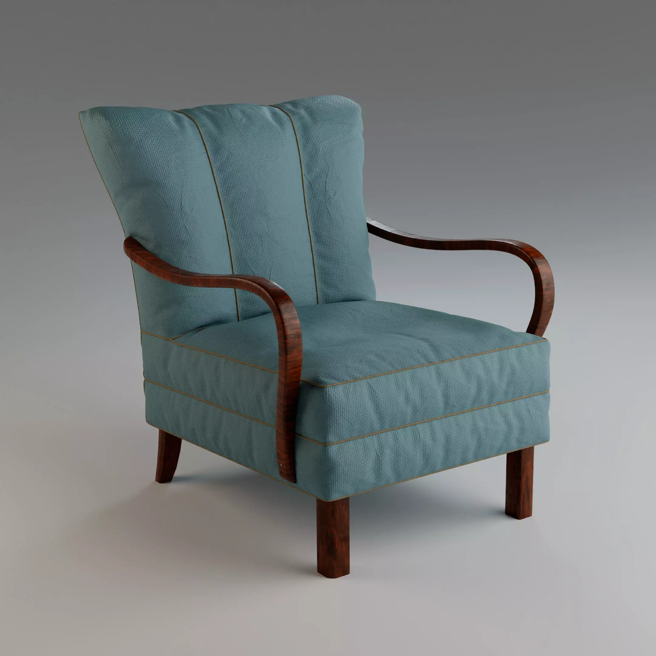 Photoreal 1940s Vintage Armchair 3D model_0
