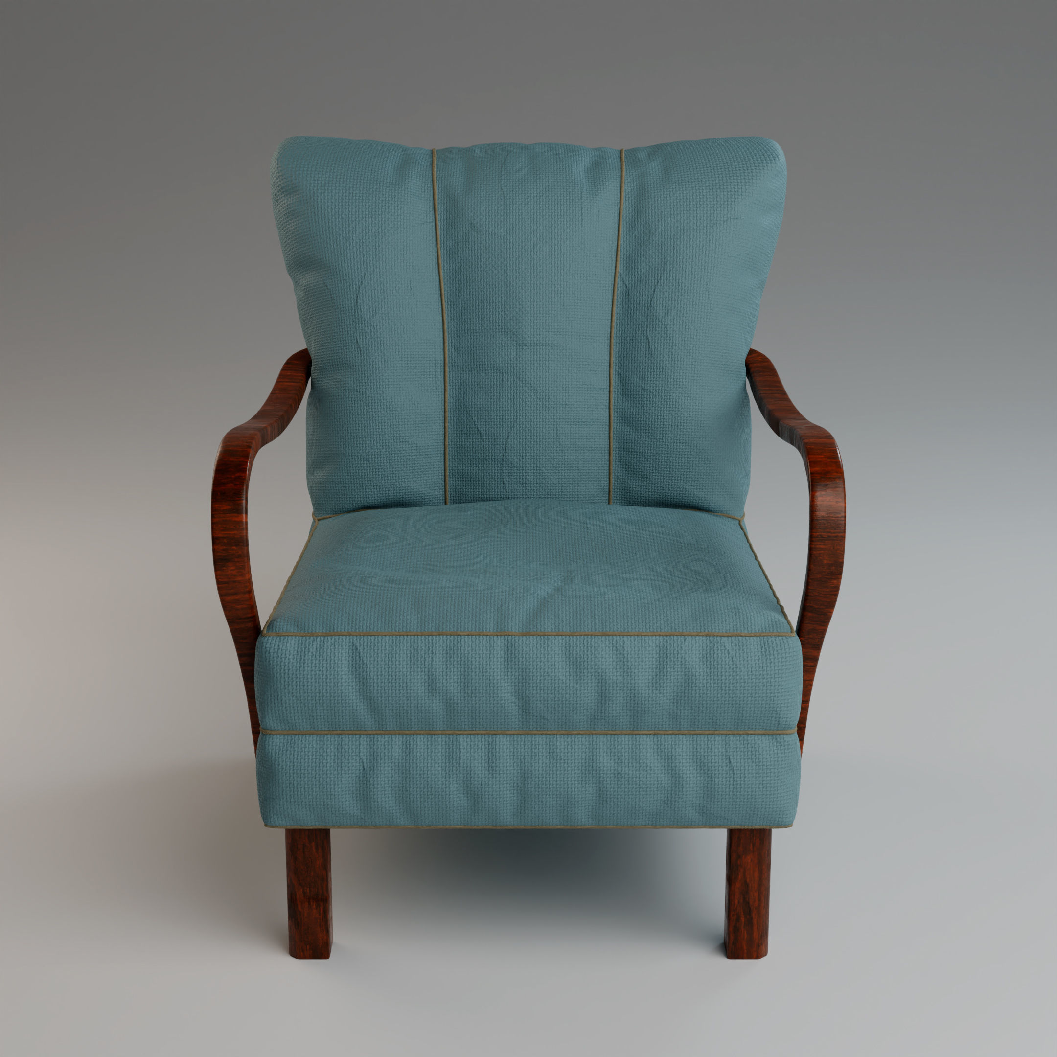 Photoreal 1940s Vintage Armchair 3D model_3