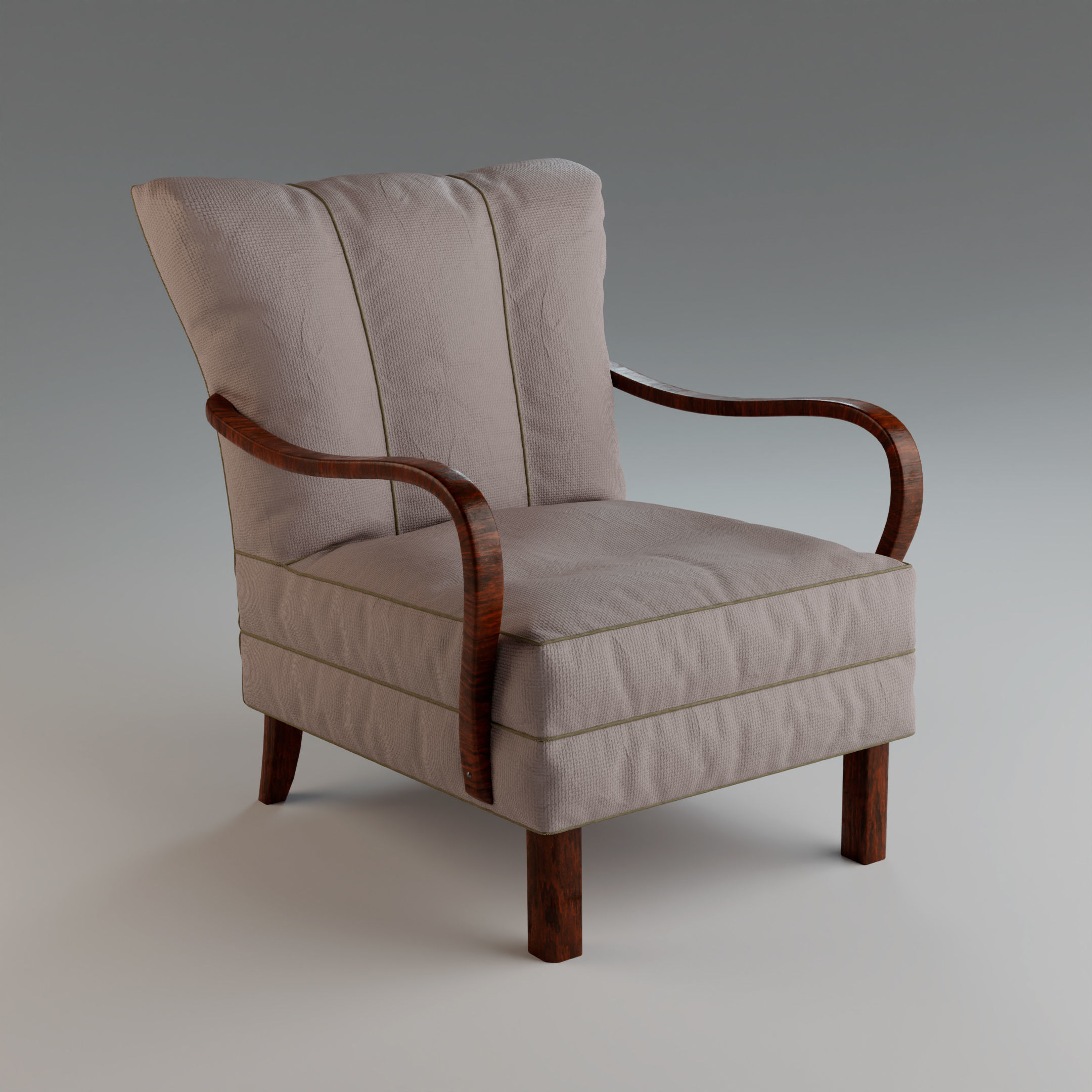 Photoreal 1940s Vintage Armchair 3D model_10