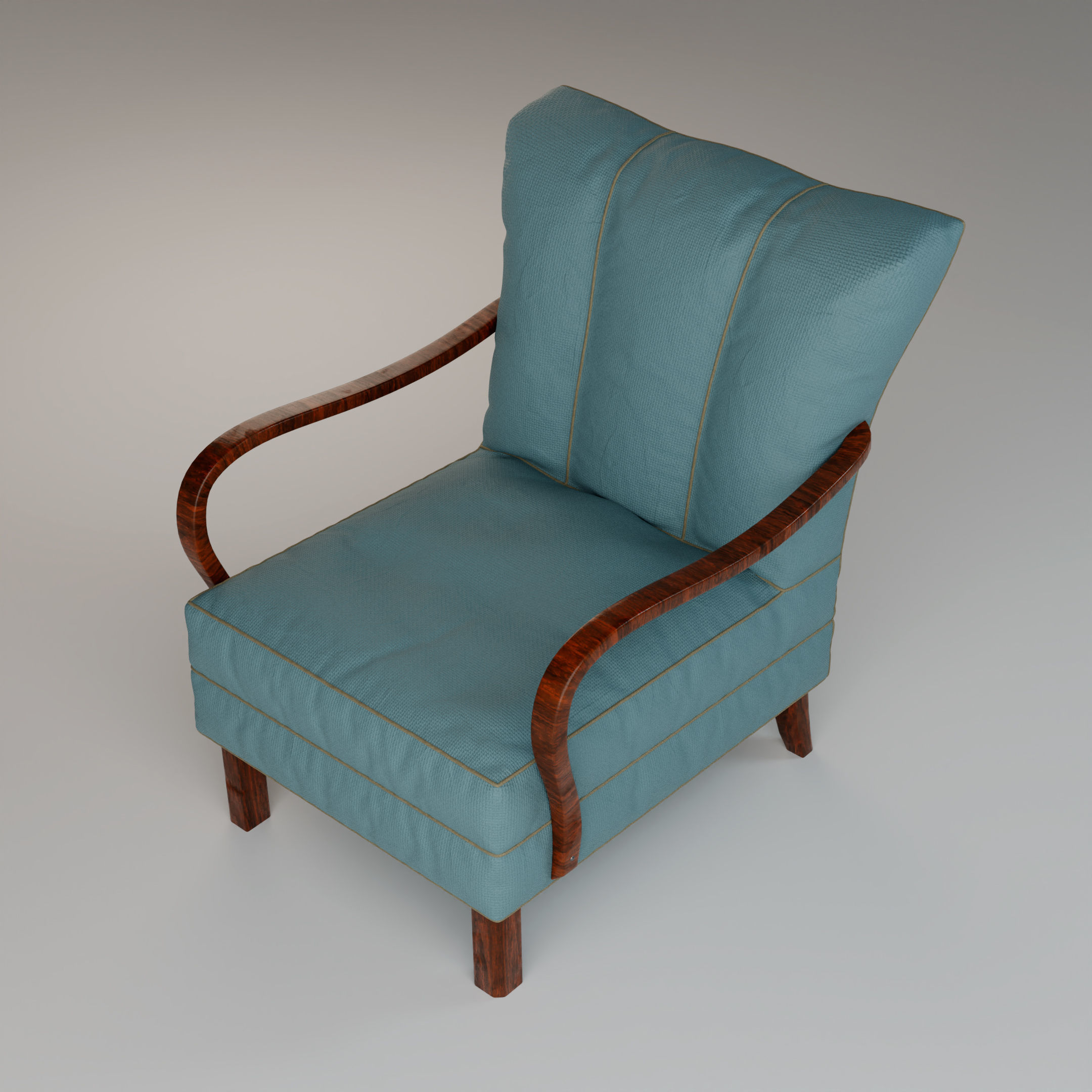Photoreal 1940s Vintage Armchair 3D model_2