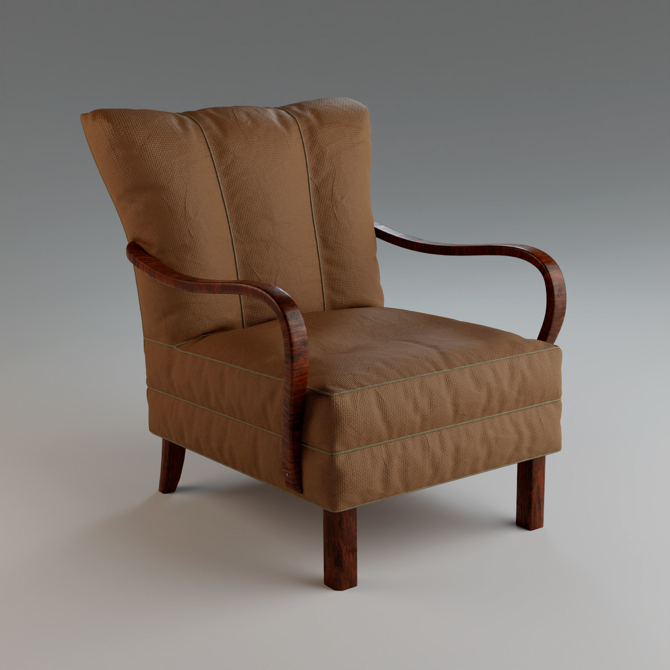 Photoreal 1940s Vintage Armchair 3D model_12