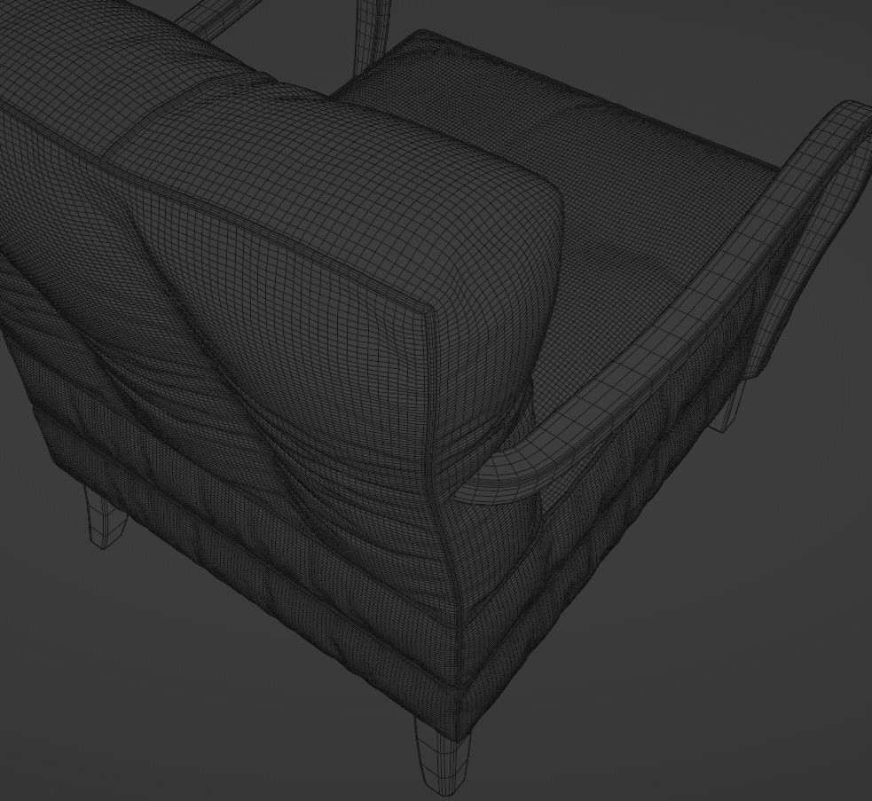 Photoreal 1940s Vintage Armchair 3D model_15