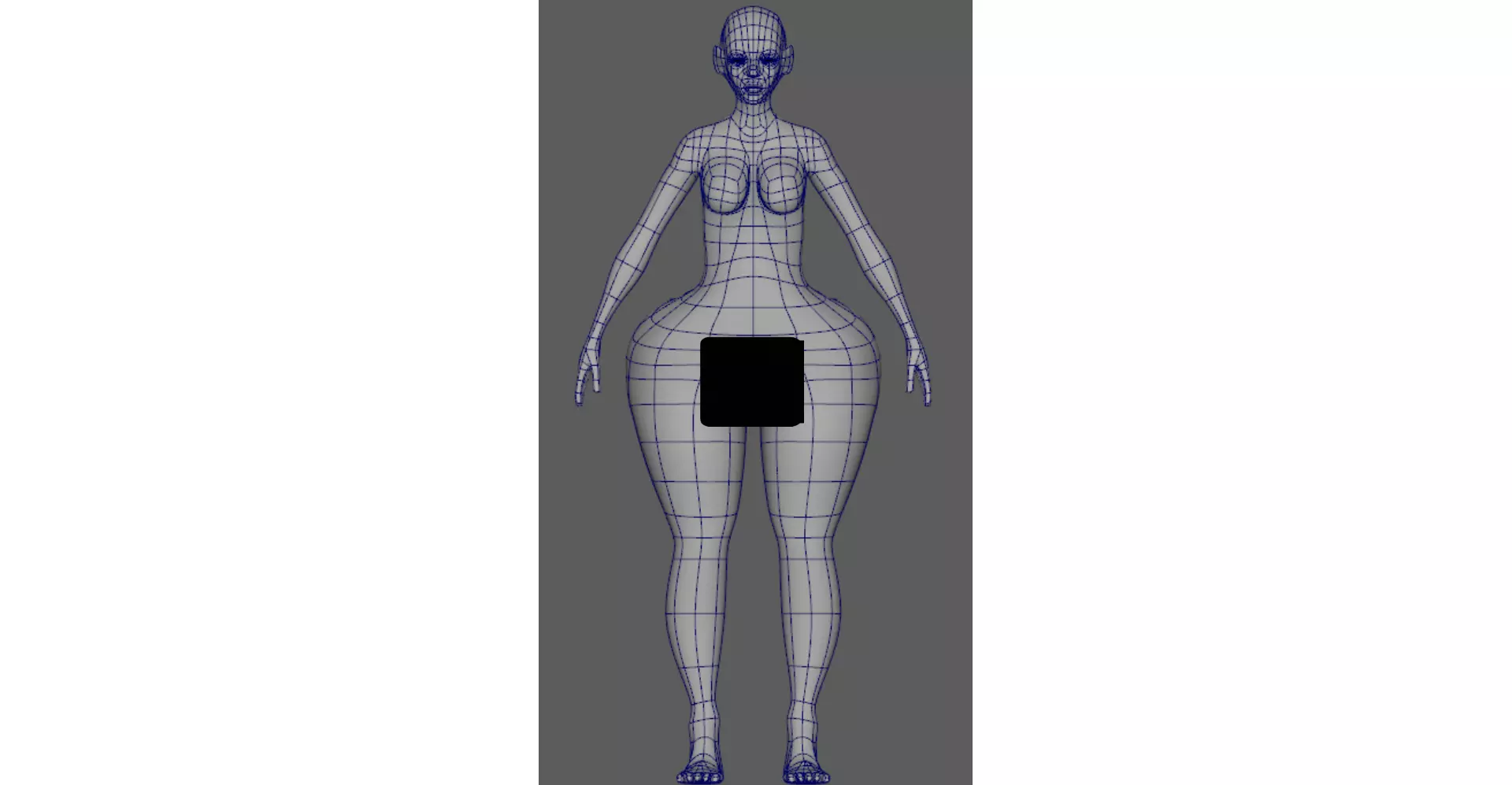 Woman Basemesh With Genitalia 3D model_0